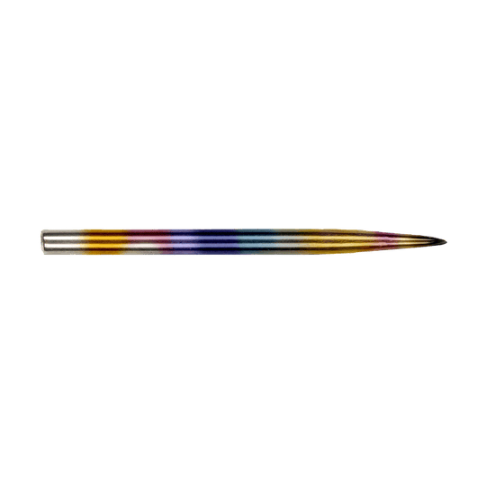 BU57615_BullsNL_Rainbow_Steeldartspitzen_38mm_2 Dies ist eine bunte Stahlspitze für Dartpfeile. Die Spitze zeigt einen Farbverlauf in Regenbogenfarben.