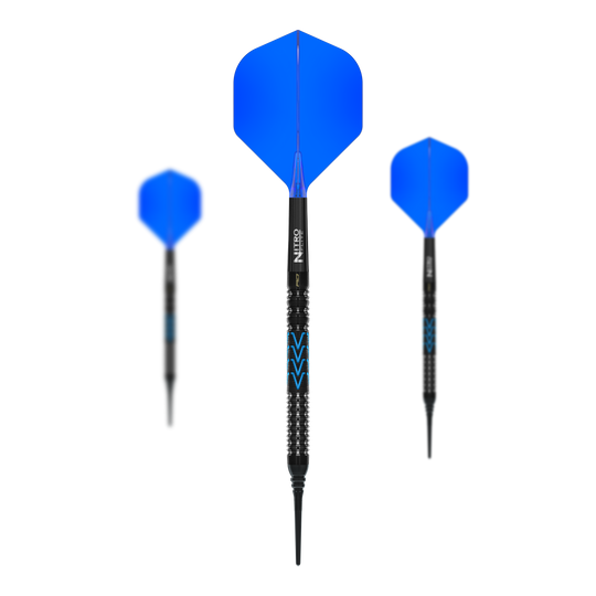 Das Bild zeigt die Red Dragon Amp Tapered Softdarts mit 20g Gewicht. Diese Softdarts sind für Präzision und Leistung entworfen.