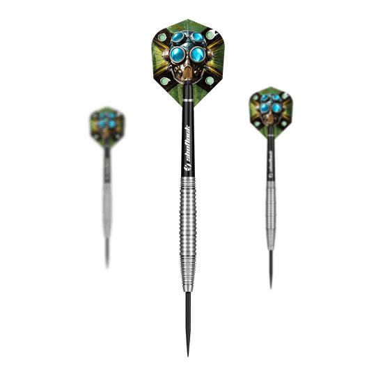 Shot Badlands Krush steel darts Hier sieht man die Shot Badlands Krush Steeldarts als Set. Das Produkt eignet sich für professionelle Dartspieler.