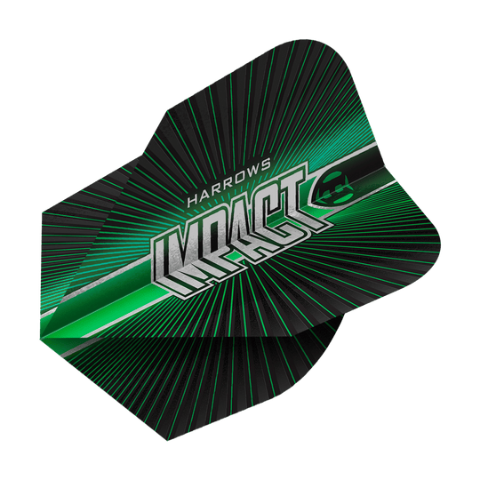 Harrows Impact No. 6 Flights Das Bild zeigt Harrows Impact No6 Flights. Es handelt sich um hochwertige Dart Flights.