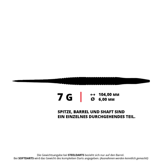 Caliburn TTD Complete Titanium T3 Silver Steeldarts - 7g Auf dem Bild sieht man die Caliburn TTD Complete Titanium T3 Silver Steeldarts mit einem Gewicht von 7g. Die Steeldarts bestechen durch ihr elegantes silbernes Design.