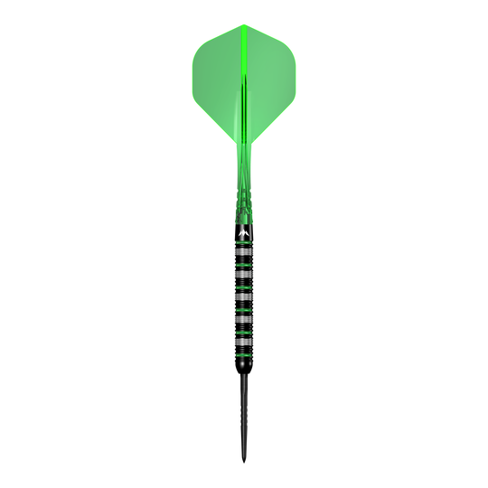 Mission Moldavite Steel Darts - 23g Das Bild zeigt die Mission Moldavite Steeldarts - 23g. Die Dartpfeile sind speziell für Präzisionswürfe entwickelt.