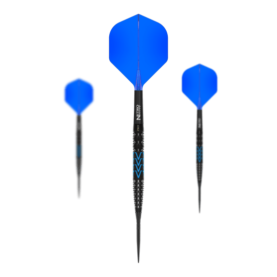 Abgebildet sind die Red Dragon Amp Tapered Steeldarts in einem Set. Sie eignen sich hervorragend für fortgeschrittene Spieler.