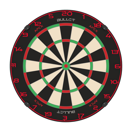 Dies ist ein Bild eines Dartboard-Zahlenrings in Rot. Der Dateiname ist BT1000120_Bullet_Dartboard_Zahlenring_Rot_2.
