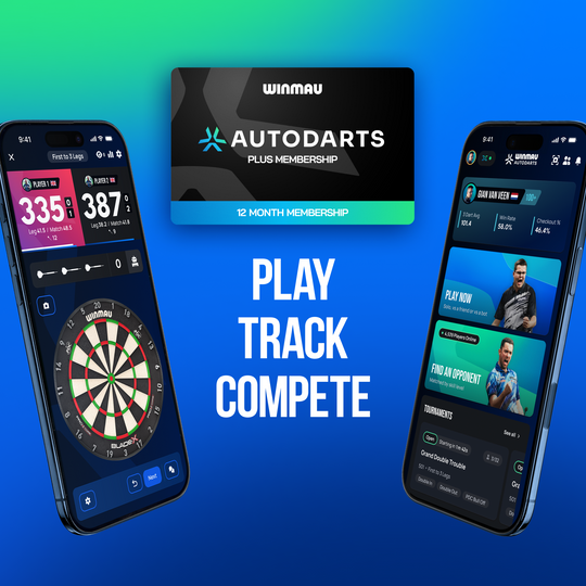 Winmau Autodarts Device Stand & 12 Months Membership Bundle Abgebildet ist das Winmau Device Stand & 12 Monate Membership Bundle. Das Set umfasst einen Ständer und eine 12-monatige Mitgliedschaft für Dartspieler.