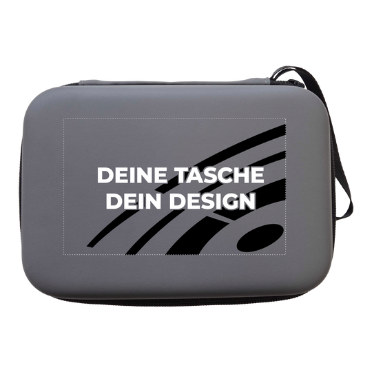 Das Foto zeigt ein McDart System4 Dartcase in Grau. Das Etui ist teilweise geöffnet und gibt einen Einblick ins Innere.