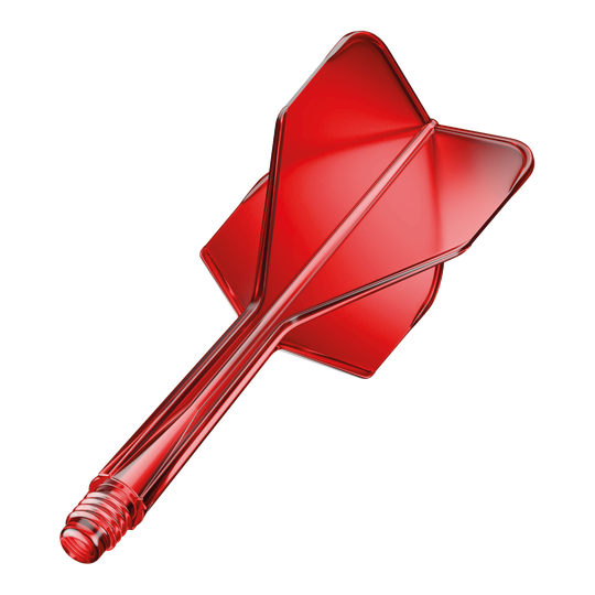 GOAT A1R No6 Flight Shaft System - Red Das Bild zeigt das Produkt "GOAT A1R No6 Flight-Shaft-System" in Rot. Es handelt sich um einen roten Dartflug mit integriertem Schaft.