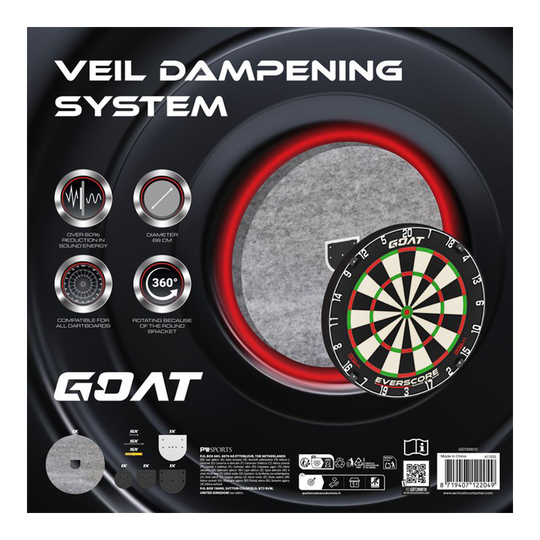 Hier ist das GOAT Silencer Veil Dampening Schallschutz System abgebildet. Das System hilft, Lärm zu dämpfen.