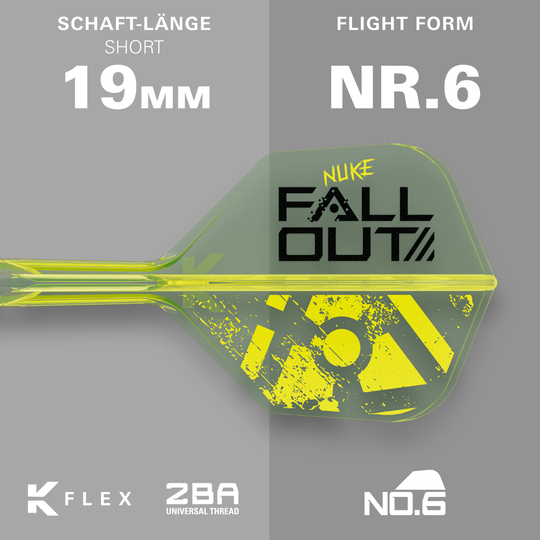 Target Luke Littler Nuke Fallout Soft Darts - 19g Abgebildet ist das Target Luke Littler Nuke Fallout Softdarts - 19g. Dies sind spezielle Softdarts für den Dartsport.