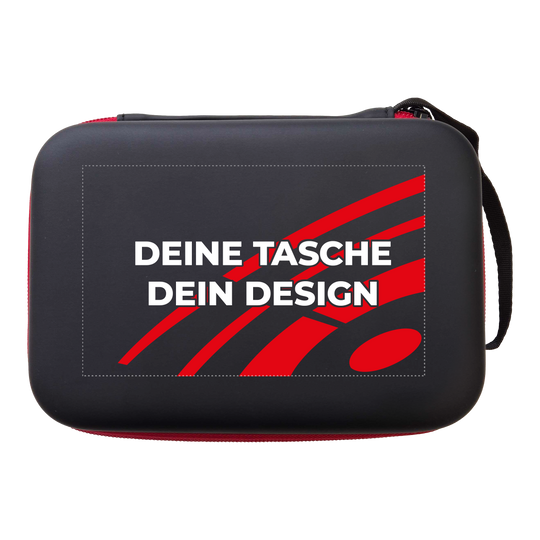 System-4 dart case with your design Bild mit dem Dateinamen MCS4-Schwarz_McDart_System4_Dartcase_Mit_Wunschdruck_Schwarz_2. Der genaue Inhalt des Bildes ist nicht erkennbar.