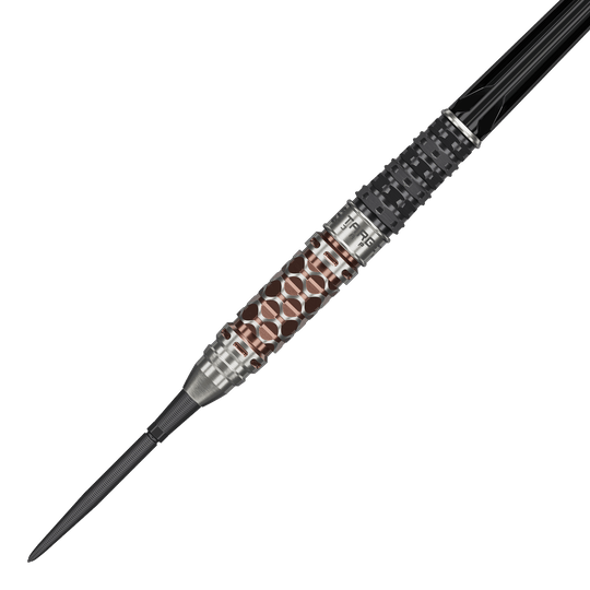 Target Japan Charis GEN6 Swiss Point Steel Darts - 23g Abgebildet sind die Target Japan Charis GEN6 Swiss Point Steeldarts - 23g. Die spezielle Form und die Details der Darts sind gut zu erkennen.