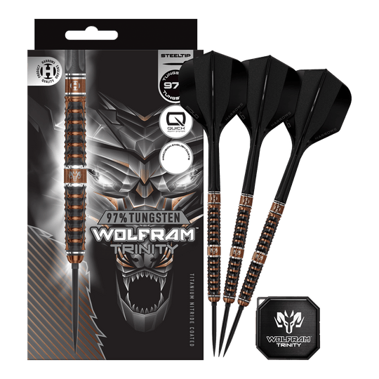 Harrows Tungsten Trinity Quick Point Steel Darts Hier sieht man die Harrows Wolfram Trinity Quick Point Steeldarts in voller Ansicht. Die Steeldarts zeichnen sich durch innovative Technik aus.