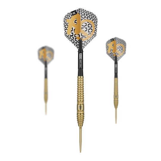 Abgebildet ist das Produkt Target Bolide Envy 03 Swiss Point Steeldarts. Dieses Set besteht aus hochwertigen Steeldarts für den professionellen Gebrauch.