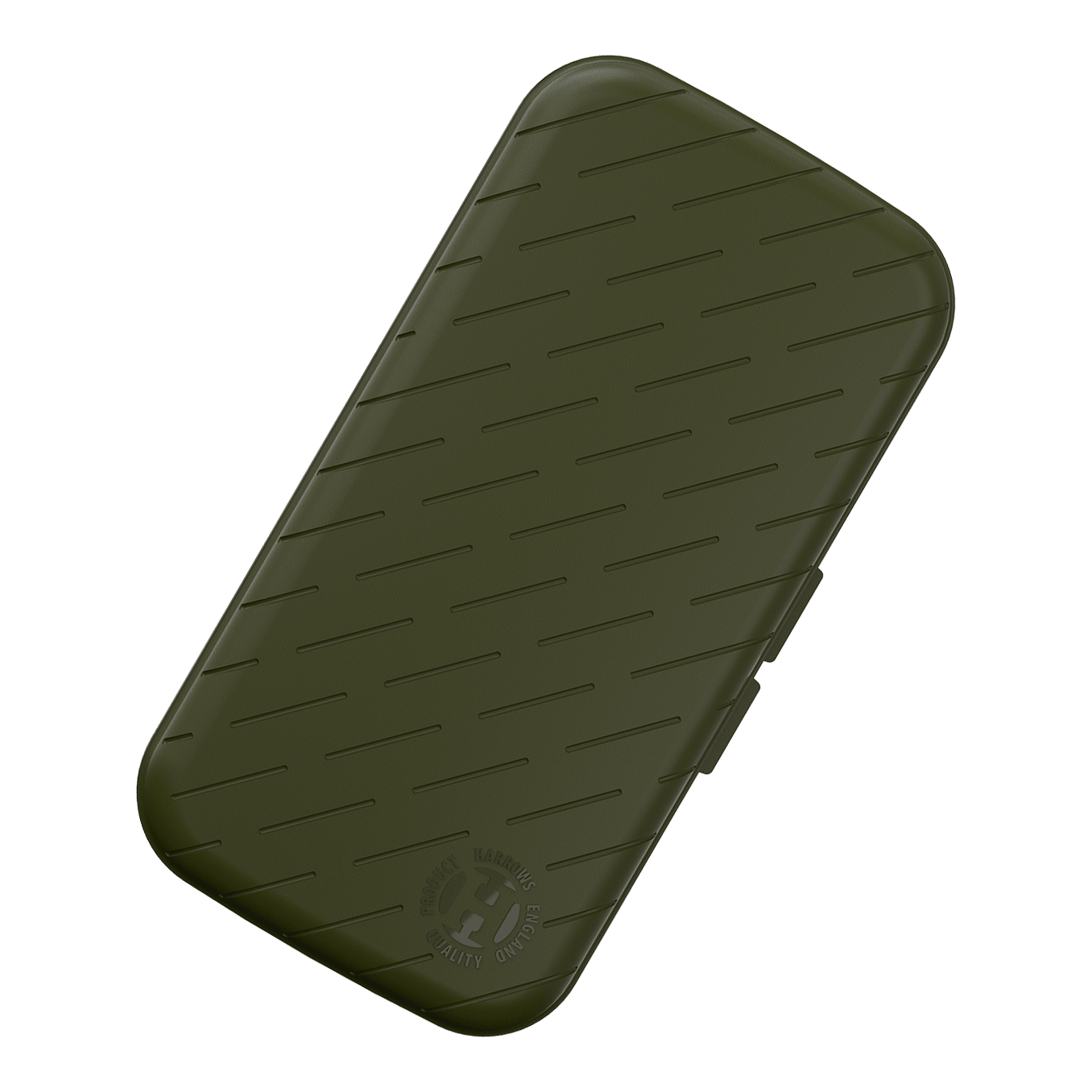 Harrows Slimcase Dart Case Eine Darttasche mit unifarbener Textur wird auf weißem Hintergrund präsentiert. Die Tasche hat eine längliche Form.