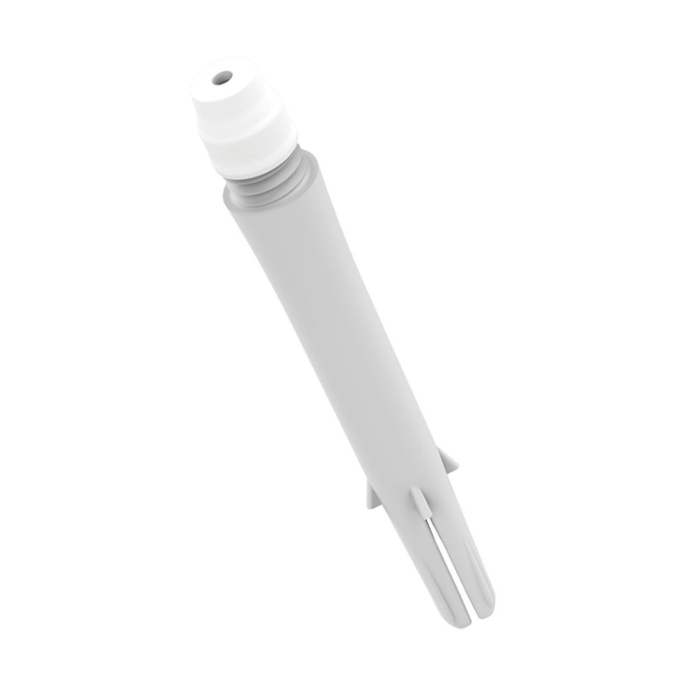 L-Style-GOMU-Shaft-Tightener-4 Das Bild zeigt einen GOMU L-Shaft Tightener. Es ist ein längliches Werkzeug mit weißer Spitze und einem schlanken, grauen Körper.